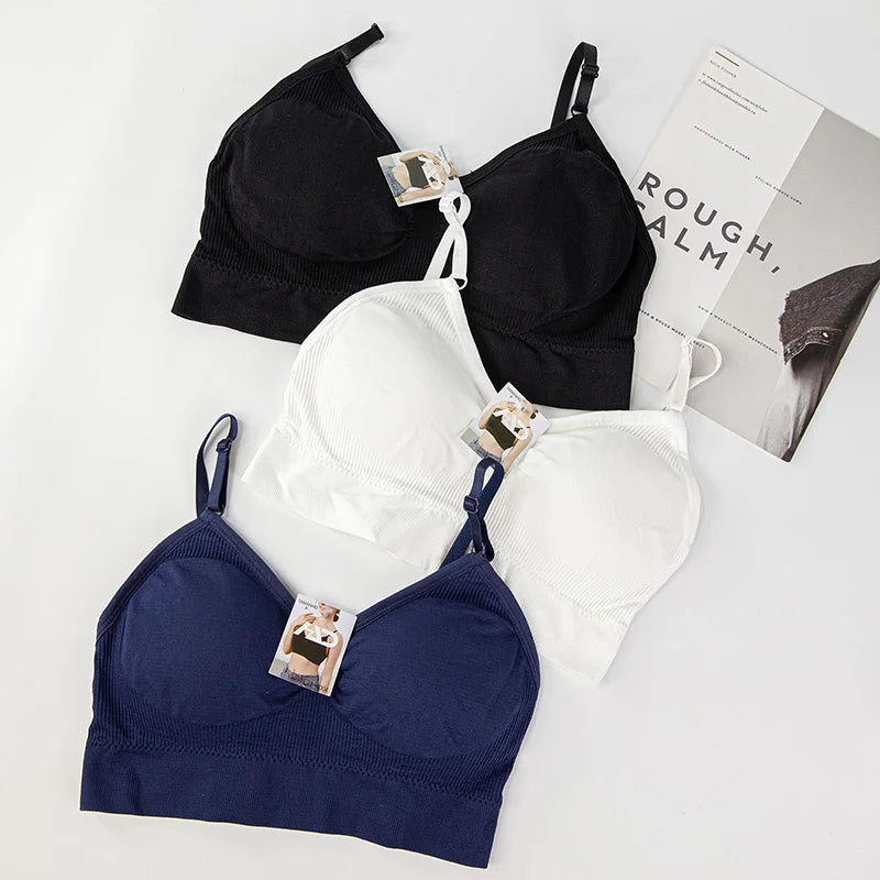 3 Peças sutiã Esportivo Sem Costura - Conjunto de Lingerie 3 Peças - Sutiã Cropped Sexy Feminino