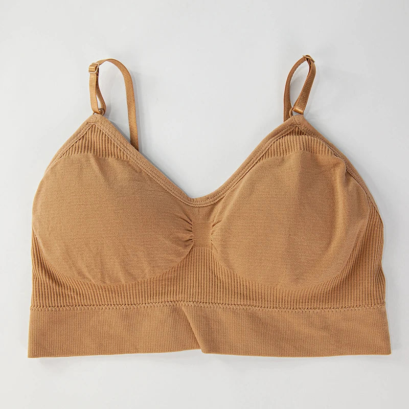 Sutiã Esportivo Sem Costura - Top Fitness Feminino com Bojo e Secagem Rápida