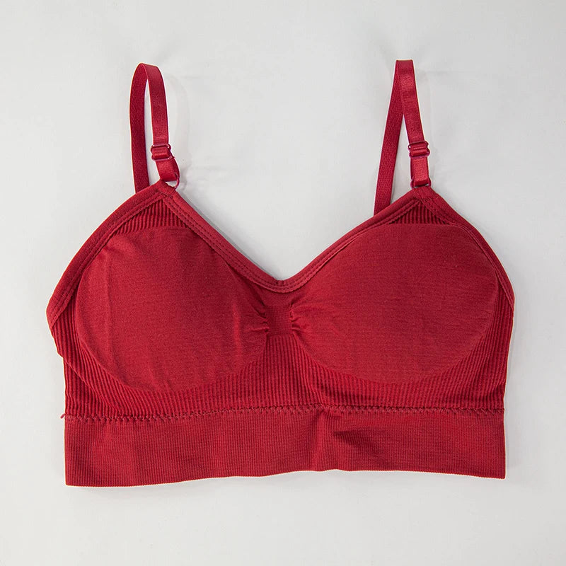 Sutiã Esportivo Sem Costura - Top Fitness Feminino com Bojo e Secagem Rápida