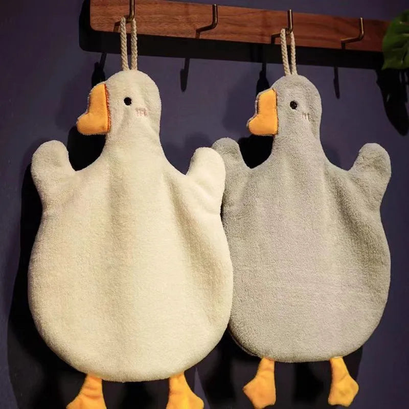 Cartoon Goose Hand Towel Kitchen Bathroom and Toilet Hand Towel Hanging Type with Super Water Absorption Quick Drying It Is Hard