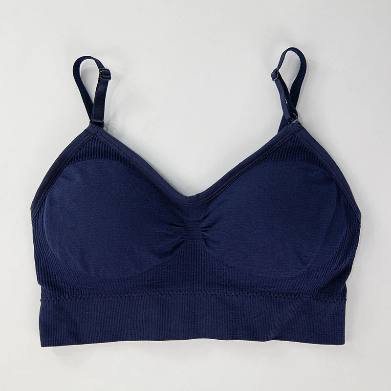 Sutiã Esportivo Sem Costura - Top Fitness Feminino com Bojo e Secagem Rápida