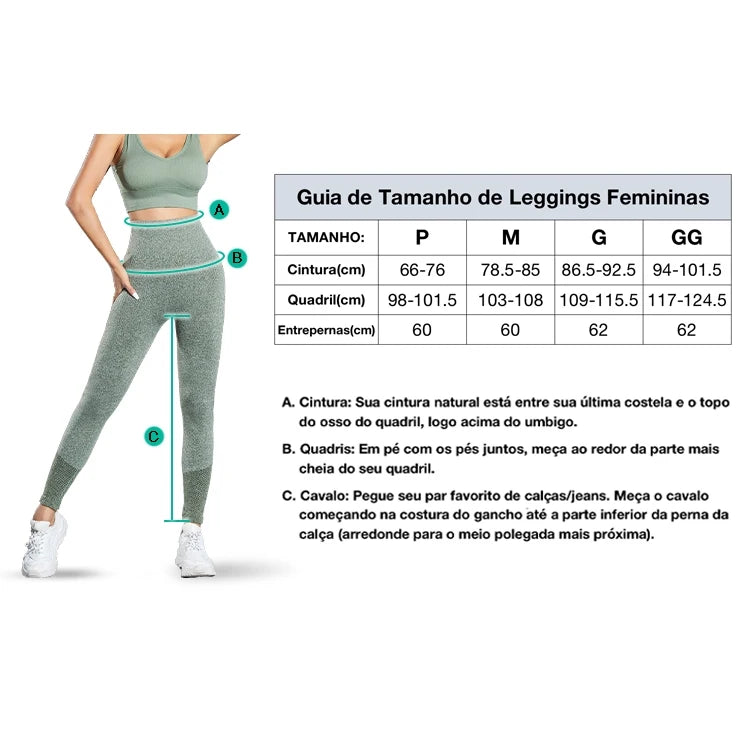 Calça Legging Feminina - Fitness Cintura Alta Sem Costura