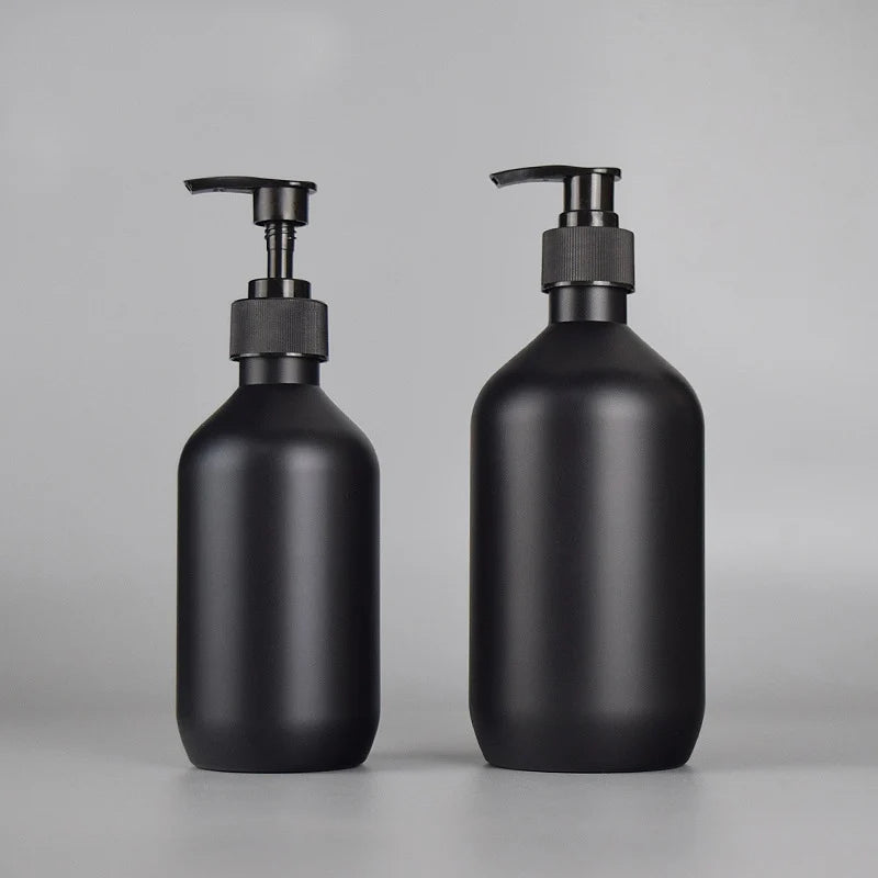300/500ML Matte Black Liquid Soap Dispenser Refillable Shampoo Conditioner Body Lotion Container for Bathroom Supplies Hotel