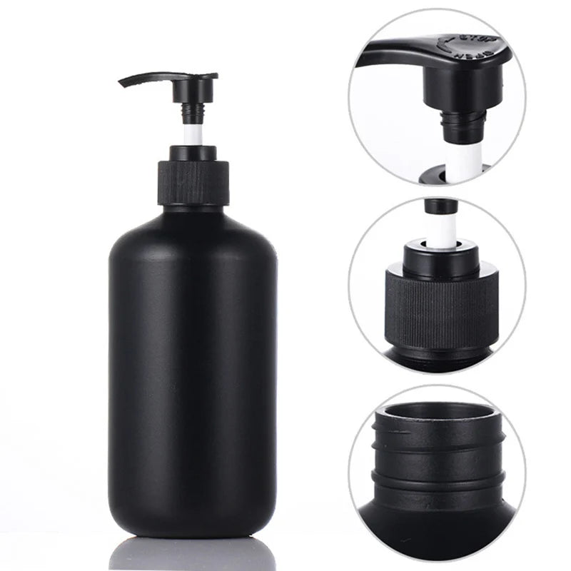 300/500ML Matte Black Liquid Soap Dispenser Refillable Shampoo Conditioner Body Lotion Container for Bathroom Supplies Hotel