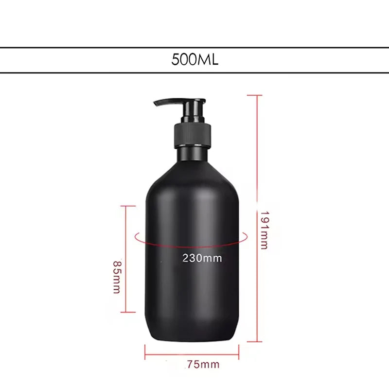 300/500ML Matte Black Liquid Soap Dispenser Refillable Shampoo Conditioner Body Lotion Container for Bathroom Supplies Hotel