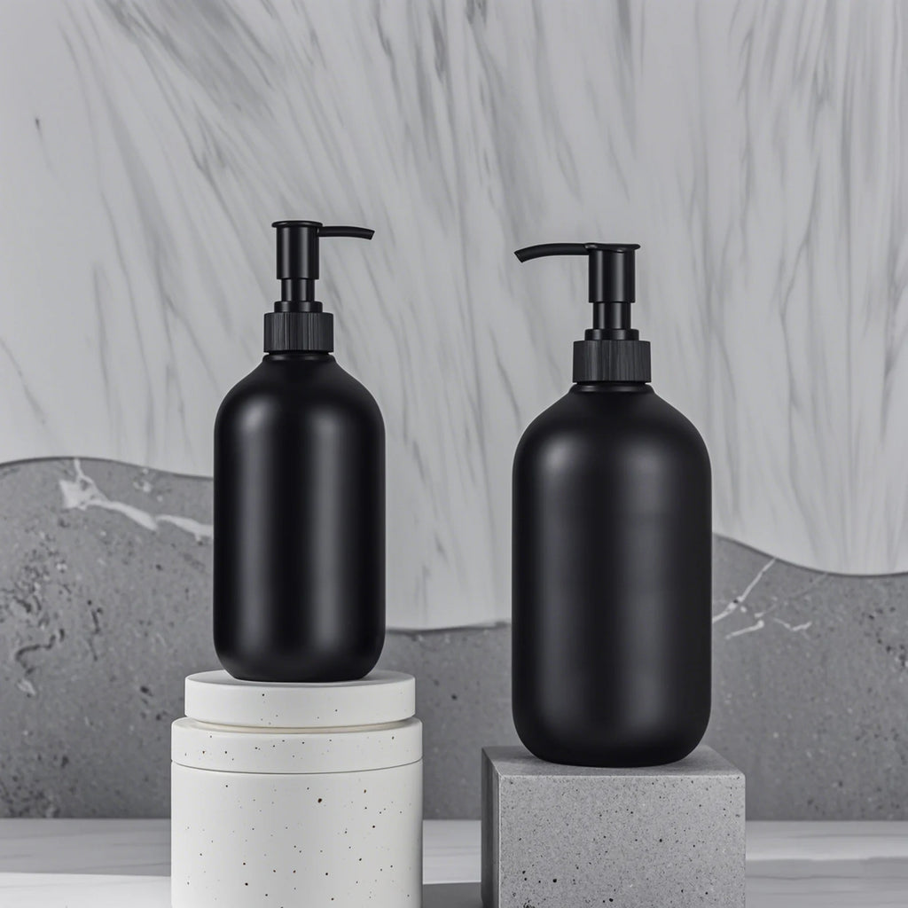 300/500ML Matte Black Liquid Soap Dispenser Refillable Shampoo Conditioner Body Lotion Container for Bathroom Supplies Hotel