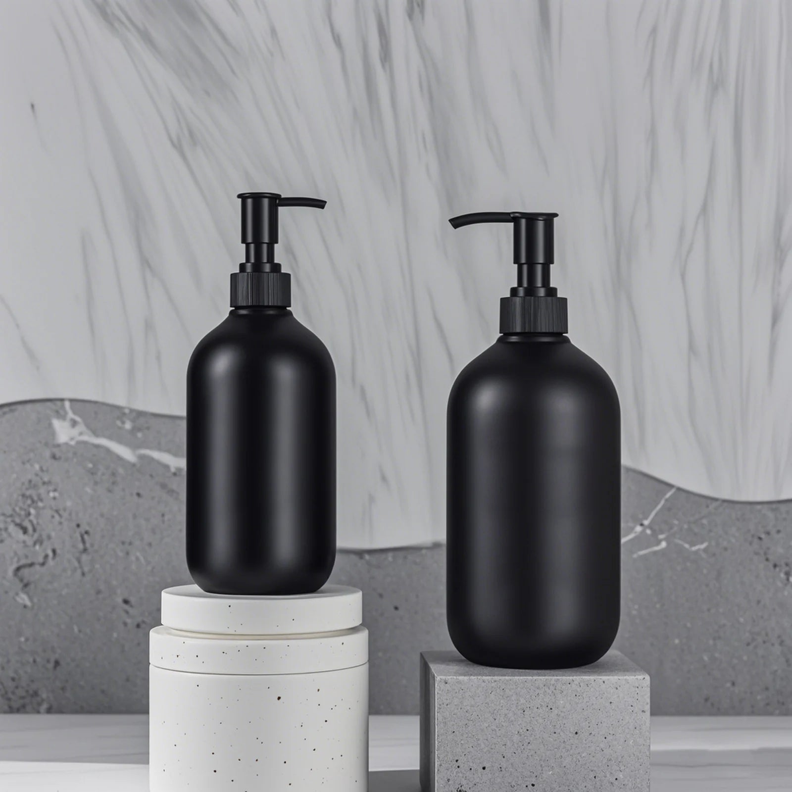 300/500ML Matte Black Liquid Soap Dispenser Refillable Shampoo Conditioner Body Lotion Container for Bathroom Supplies Hotel