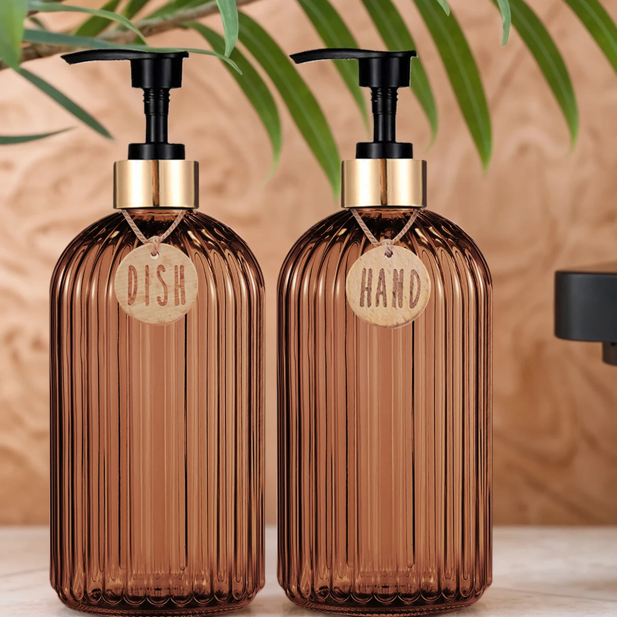 New Home Apartment Decoration Dish Soap Dispenser Bottle Reusable Hand Press Liquid Refill Bottle Kitchen Bathroom Soap Bottle