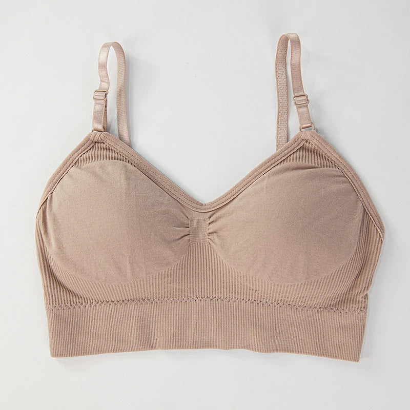 Sutiã Esportivo Sem Costura - Top Fitness Feminino com Bojo e Secagem Rápida