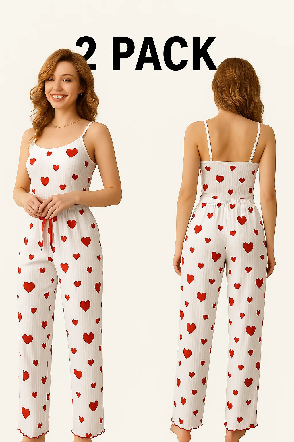 Conjunto Pijama Feminino Plus Size 2 Peças - Regata Curta e Calça Estampa Love
