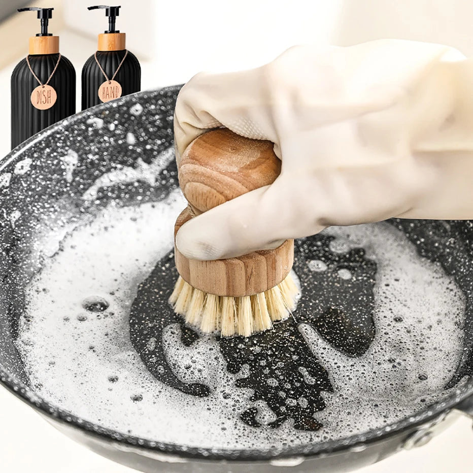 Kitchen Black Dish Soap Dispenser Bottle Set with Tags Countertop Hands Soap&Dish Soap Storage Container for Home Decor